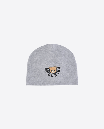 MOSCHINO CAPPELLO GRIGIO / S BERRETTO CON TEDDY BEAR E LOGO