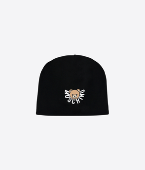 MOSCHINO CAPPELLO NERO / S BERRETTO CON TEDDY BEAR E LOGO