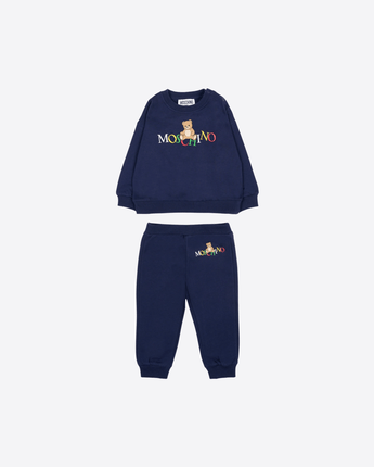 MOSCHINO SET NEONATA BLU / 6M COMPLETO CON LOGO
