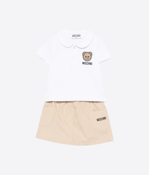 MOSCHINO SET NEONATA SET T-SHIRT E GONNA