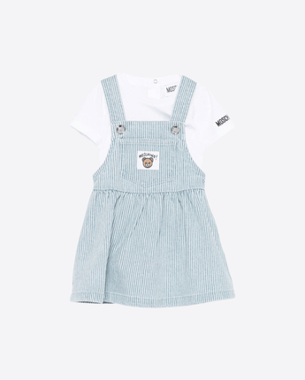 MOSCHINO SET NEONATA SET T-SHIRT E SALOPETTE
