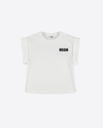 MSGM Abbigliamento e accessori BIANCO / 12A T-shirt in jersey di cotone con logo