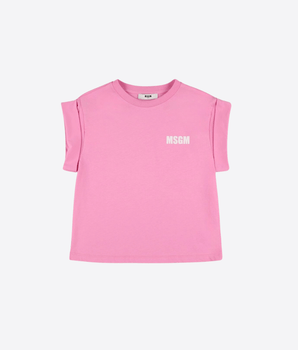 MSGM Abbigliamento e accessori ROSA / 12A T-shirt in jersey di cotone con logo