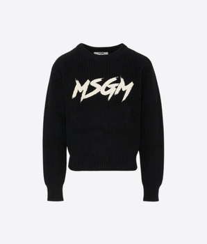 MSGM MAGLIA NERO / 8 MAGLIONE CON LOGO