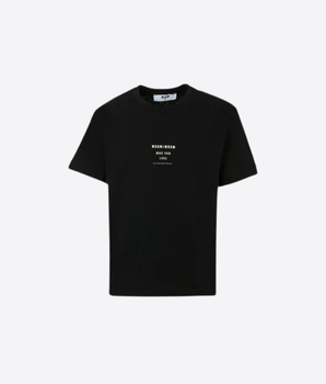 MSGM T-SHIRT NERO / 8 T-SHIRT A MANICHE CORTE
