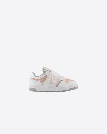 New Balance BIANCO/ROSA / 4 SCARPA KIDS LIFESTYLE  LEATHER/TEXTILE W