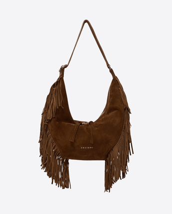 ORCIANI BORSA MARRONE / UNI BORSA ISOLA PEACH FRINGE SMALL