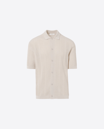 PAOLO PECORA CAMICIA ECRU / S CAMICIA IN MAGLIA IN COTONE CREPE EXTRAFINE