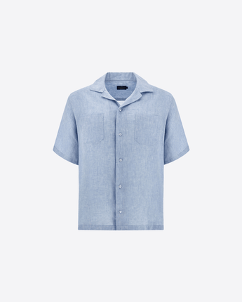 PAUL & SHARK CAMICIA CAMICIA IN LINO CELESTE