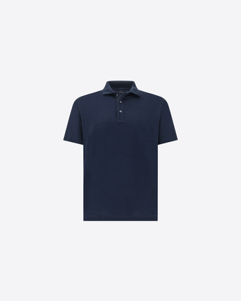 PAUL & SHARK POLO BLU / M POLO IN JERSEY DI COTONE CON DETTAGLI IN LINO
