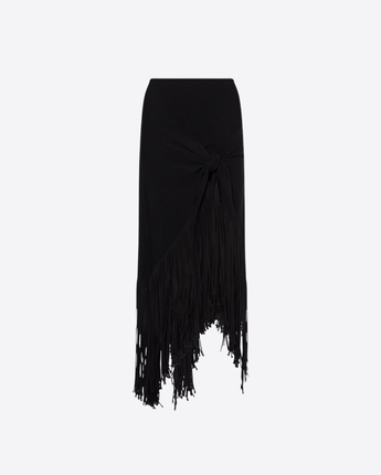 PHILOSOPHY Abbigliamento e accessori NERO / 42 GONNA STRETCH CON FRANGE