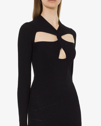 PHILOSOPHY ABITO NERO / 40 MINIDRESS IN MAGLIA STRETCH CON CUT-OUT