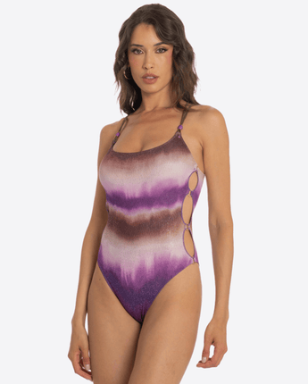 PIN-UP STARS COSTUME DA BAGNO COSTUME DA BAGNO INTERO GLITTER TIE DYE