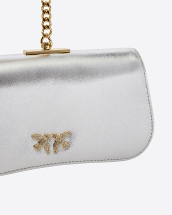 PINKO Abbigliamento e accessori BORSETTA CLUTCH LAMINATA CON BRACCIALE DORATO