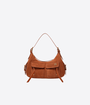 PINKO Abbigliamento e accessori CUOIO / UNI BORSA A SPALLA CARGO IN SUEDE CON TASCHE