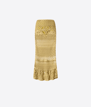 PINKO Abbigliamento e accessori GIALLO / S GONNA LUNGA EFFETTO CROCHET FANTASIA