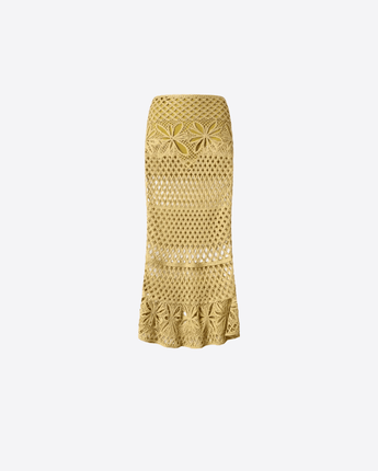PINKO Abbigliamento e accessori GIALLO / S GONNA LUNGA EFFETTO CROCHET FANTASIA