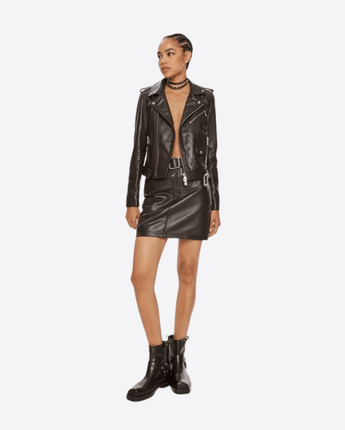 PINKO Abbigliamento e accessori MARRONE / 42 GIACCA BIKER IN MORBIDA NAPPA