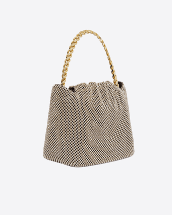 PINKO Abbigliamento e accessori MINI BORSA POCHETTE IN MAGLIA STRASS