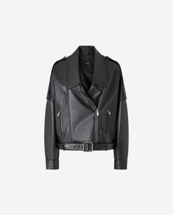 PINKO Abbigliamento e accessori NERO / XS GIUBBINO BIKER IN NAPPA CON CINTURA