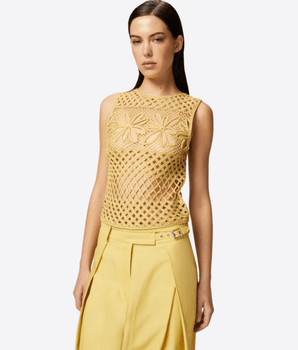 PINKO Abbigliamento e accessori TOP SENZA MANICHE CROCHET TRAFORATO