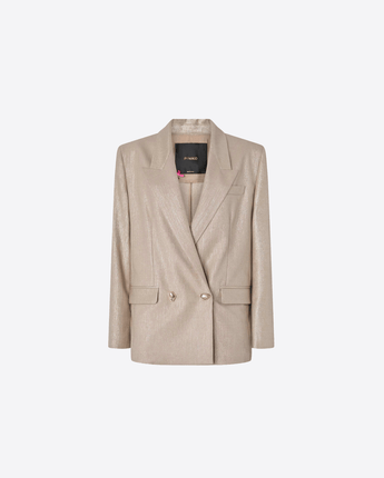 PINKO BLAZER GIACCA DOPPIOPETTO OVERSIZE IN LANA METAL