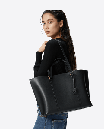 PINKO BORSA UNI BORSA SHOPPER GRANDE IN PELLE BOTTALATA