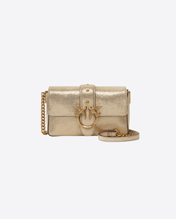 PINKO BORSA UNI BORSETTA A TRACOLLA MINI LOVE BAG SUEDE GLITTER