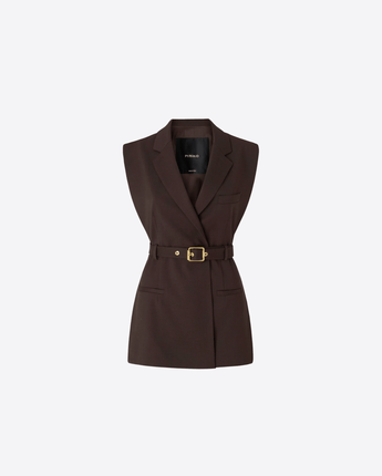 PINKO GILET GIACCA GILET APERTA AI LATI CON CINTURA