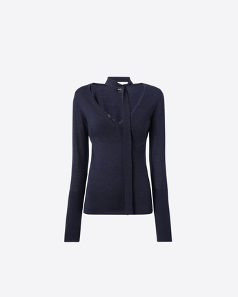 PINKO MAGLIA MAGLIA IN LANA CON PIZZO E FUSCIACCA