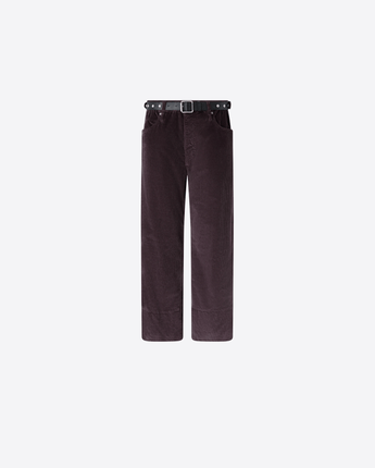 PINKO PANTALONI PANTALONI CROPPED IN VELLUTO CON CINTURA IN PELLE