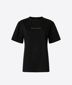 PINKO T-SHIRT PINKO MORE STRASS LESS STRESS