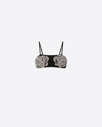 PINKO TOP CON ROSE GIOIELLO RICAMATE
