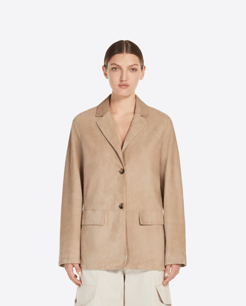 'S MAX MARA GIACCA GIACCA MONOPETTO IN SUEDE