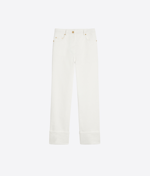 'S MAX MARA PANTALONE BIANCO / 38 PANTALONE IN BULL DI COTONE STRETCH