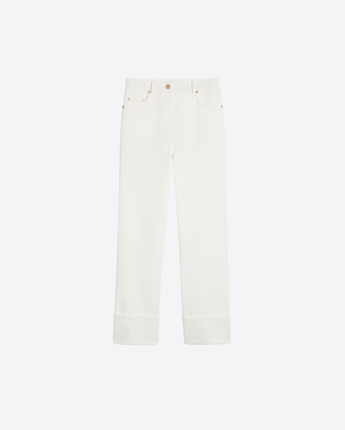 'S MAX MARA PANTALONE BIANCO / 38 PANTALONE IN BULL DI COTONE STRETCH