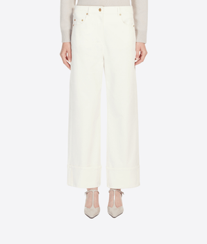 'S MAX MARA PANTALONE PANTALONE IN BULL DI COTONE STRETCH