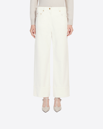 'S MAX MARA PANTALONE PANTALONE IN BULL DI COTONE STRETCH