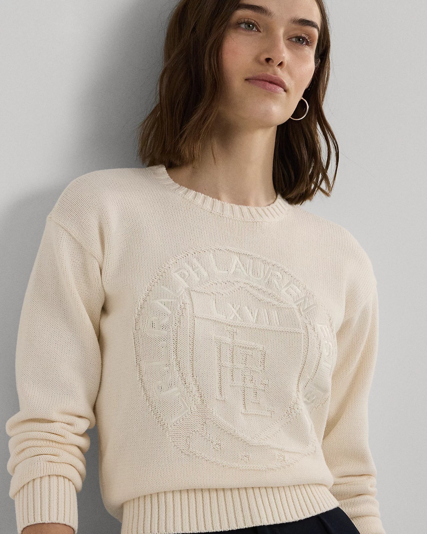 LAUREN RALPH LAUREN | MAGLIA GIROCOLLO IN COTONE CON LOGO