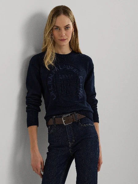 LAUREN RALPH LAUREN | MAGLIA GIROCOLLO IN COTONE CON LOGO