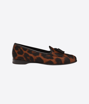 SANTONI Abbigliamento e accessori 36,5 MOCASSINO ANDREA CON NAPPE IN CAVALLINO ANIMALIER