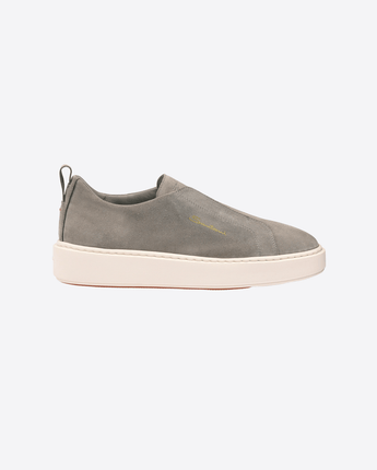 SANTONI Abbigliamento e accessori 36 SNEAKER SLIP-ON IN SUEDE GRIGIO