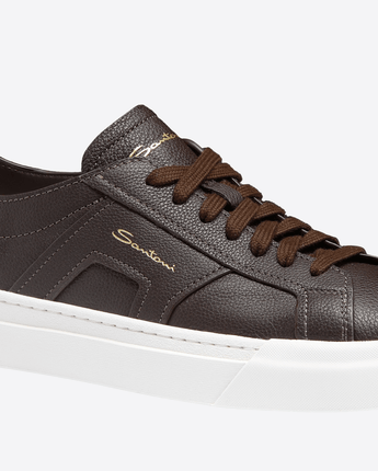 SANTONI Abbigliamento e accessori DOUBLE BUCKLE SNEAKER IN PELLE BOTTALATA T. DI MORO