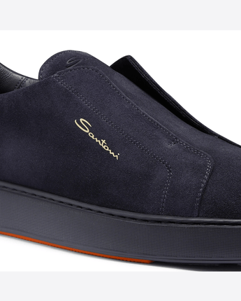 SANTONI Abbigliamento e accessori SNEAKER SLIP-ON IN SUEDE BLU