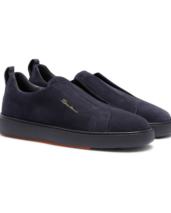 SANTONI Abbigliamento e accessori SNEAKER SLIP-ON IN SUEDE BLU