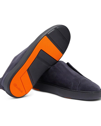 SANTONI Abbigliamento e accessori SNEAKER SLIP-ON IN SUEDE BLU