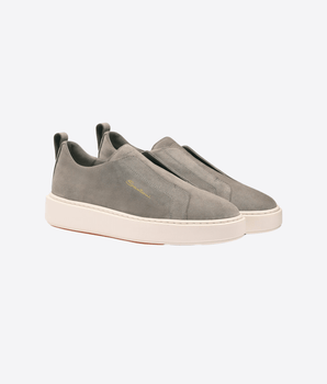 SANTONI Abbigliamento e accessori SNEAKER SLIP-ON IN SUEDE GRIGIO