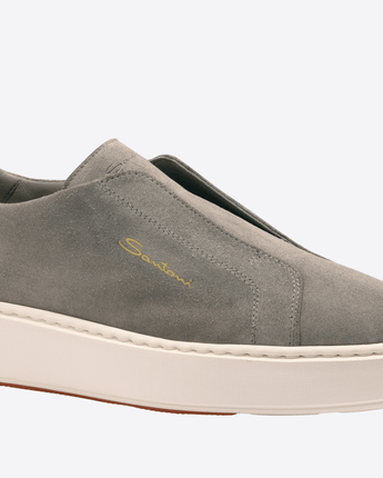 SANTONI Abbigliamento e accessori SNEAKER SLIP-ON IN SUEDE GRIGIO