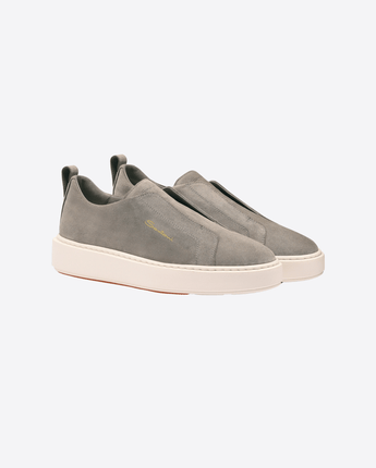 SANTONI Abbigliamento e accessori SNEAKER SLIP-ON IN SUEDE GRIGIO