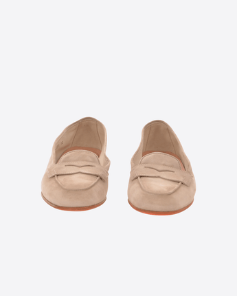 SANTONI SCARPE MOCASSINO CARLA DA DONNA IN SUEDE BEIGE